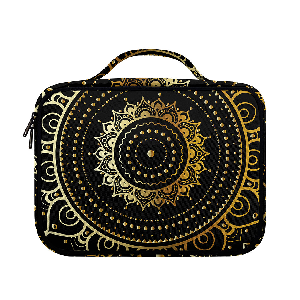 Black And Gold Mandala Print Briefcase Bible Bag