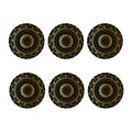 Black And Gold Mandala Print Coaster Set