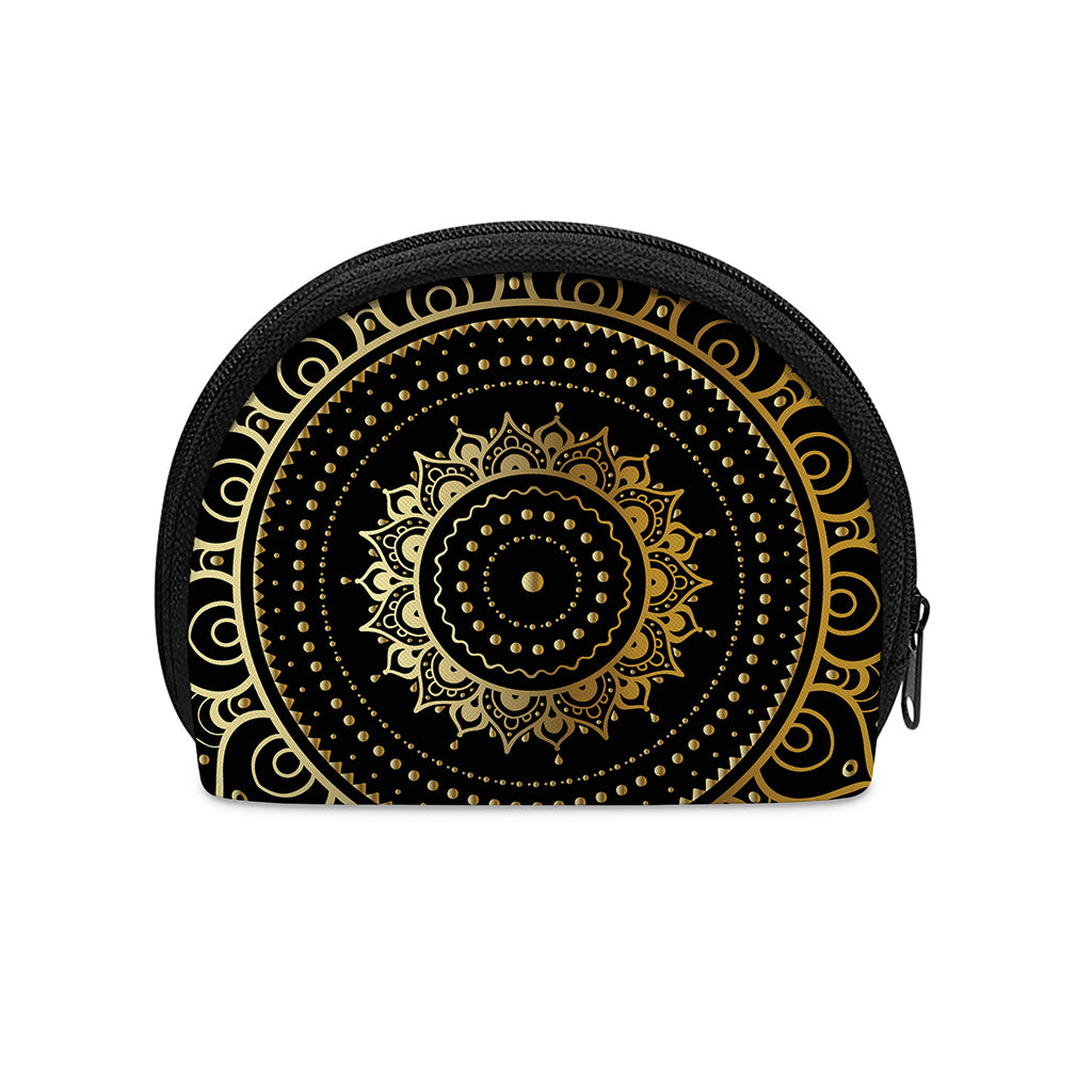 Black And Gold Mandala Print Coin Purse