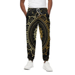 Black And Gold Mandala Print Cotton Pants