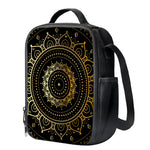 Black And Gold Mandala Print Crossbody Lunch Bag