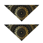 Black And Gold Mandala Print Dog Bandana