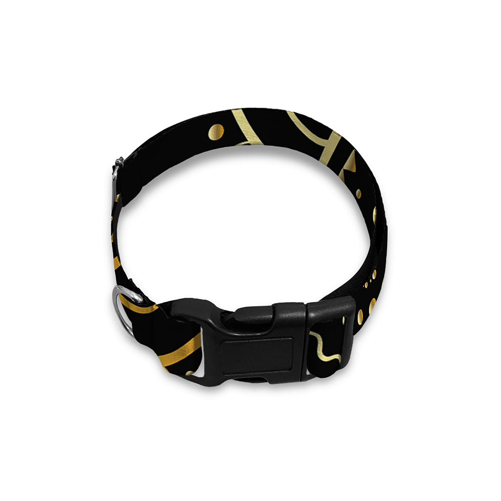 Black And Gold Mandala Print Dog Collar