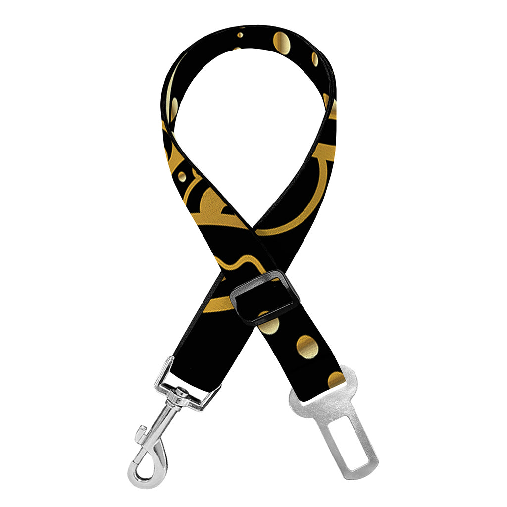 Black And Gold Mandala Print Dog Seat Belt