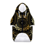 Black And Gold Mandala Print Dog Zip Up Hoodie