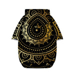 Black And Gold Mandala Print Dog Zip Up Hoodie