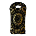 Black And Gold Mandala Print Double Neoprene Wine Tote