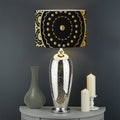 Black And Gold Mandala Print Drum Lamp Shade