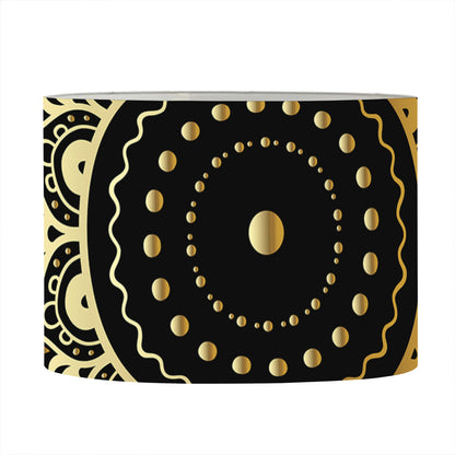 Black And Gold Mandala Print Drum Lamp Shade