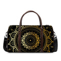 Black And Gold Mandala Print Duffel Bag