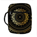 Black And Gold Mandala Print Front Pocket Bible Bag