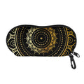 Black And Gold Mandala Print Glasses Case