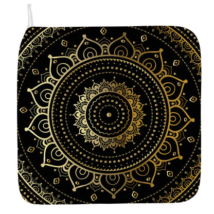 Black And Gold Mandala Print Hand Towel