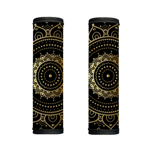 Black And Gold Mandala Print Handle Covers