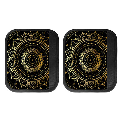Black And Gold Mandala Print Handle Covers