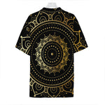 Black And Gold Mandala Print Hawaiian Shirt