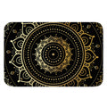Black And Gold Mandala Print Indoor Door Mat