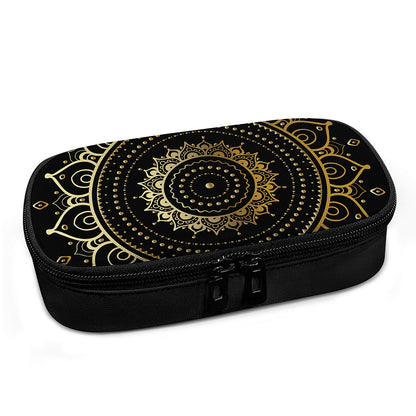 Black And Gold Mandala Print Insulin Cooler Travel Case
