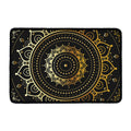 Black And Gold Mandala Print Kitchen Mat