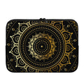 Black And Gold Mandala Print Laptop Sleeve