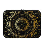 Black And Gold Mandala Print Laptop Sleeve