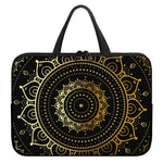 Black And Gold Mandala Print Laptop Sleeve With Handle