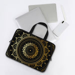 Black And Gold Mandala Print Laptop Sleeve With Handle