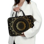 Black And Gold Mandala Print Laptop Sleeve With Handle