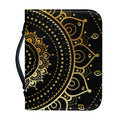 Black And Gold Mandala Print Leather Bible Cover
