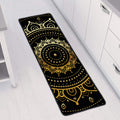 Black And Gold Mandala Print Long Kitchen Mat