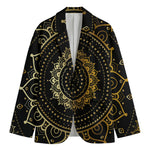 Black And Gold Mandala Print Men's Blazer