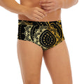 Black And Gold Mandala Print Men's Briefs