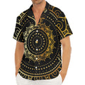 Black And Gold Mandala Print Men's Deep V-Neck Shirt