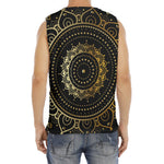 Black And Gold Mandala Print Men's Fitness Tank Top