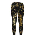 Black And Gold Mandala Print Men's Leggings