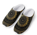 Black And Gold Mandala Print Mesh Casual Shoes