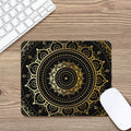 Black And Gold Mandala Print Mouse Pad