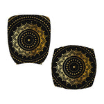 Black And Gold Mandala Print Office Chair Cover