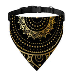 Black And Gold Mandala Print Over The Collar Dog Bandana