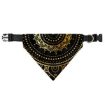 Black And Gold Mandala Print Over The Collar Dog Bandana