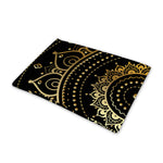 Black And Gold Mandala Print Pet Cooling Mat Cover