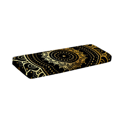 Black And Gold Mandala Print Piano Keyboard Cover