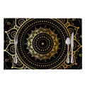 Black And Gold Mandala Print Placemat