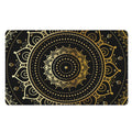 Black And Gold Mandala Print Polyester Doormat