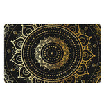 Black And Gold Mandala Print Polyester Doormat