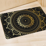 Black And Gold Mandala Print Polyester Doormat