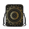 Black And Gold Mandala Print Rectangular Crossbody Bag