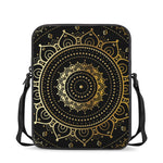Black And Gold Mandala Print Rectangular Crossbody Bag