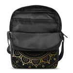Black And Gold Mandala Print Rectangular Crossbody Bag