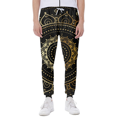 Black And Gold Mandala Print Scuba Joggers